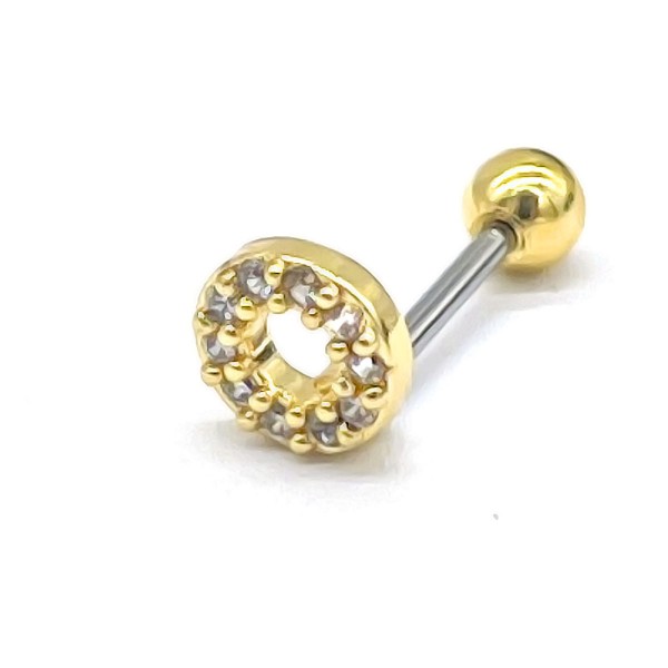 D-F18.1  E620-016G S. Steel 316L CZ Ear Piercing 5mm