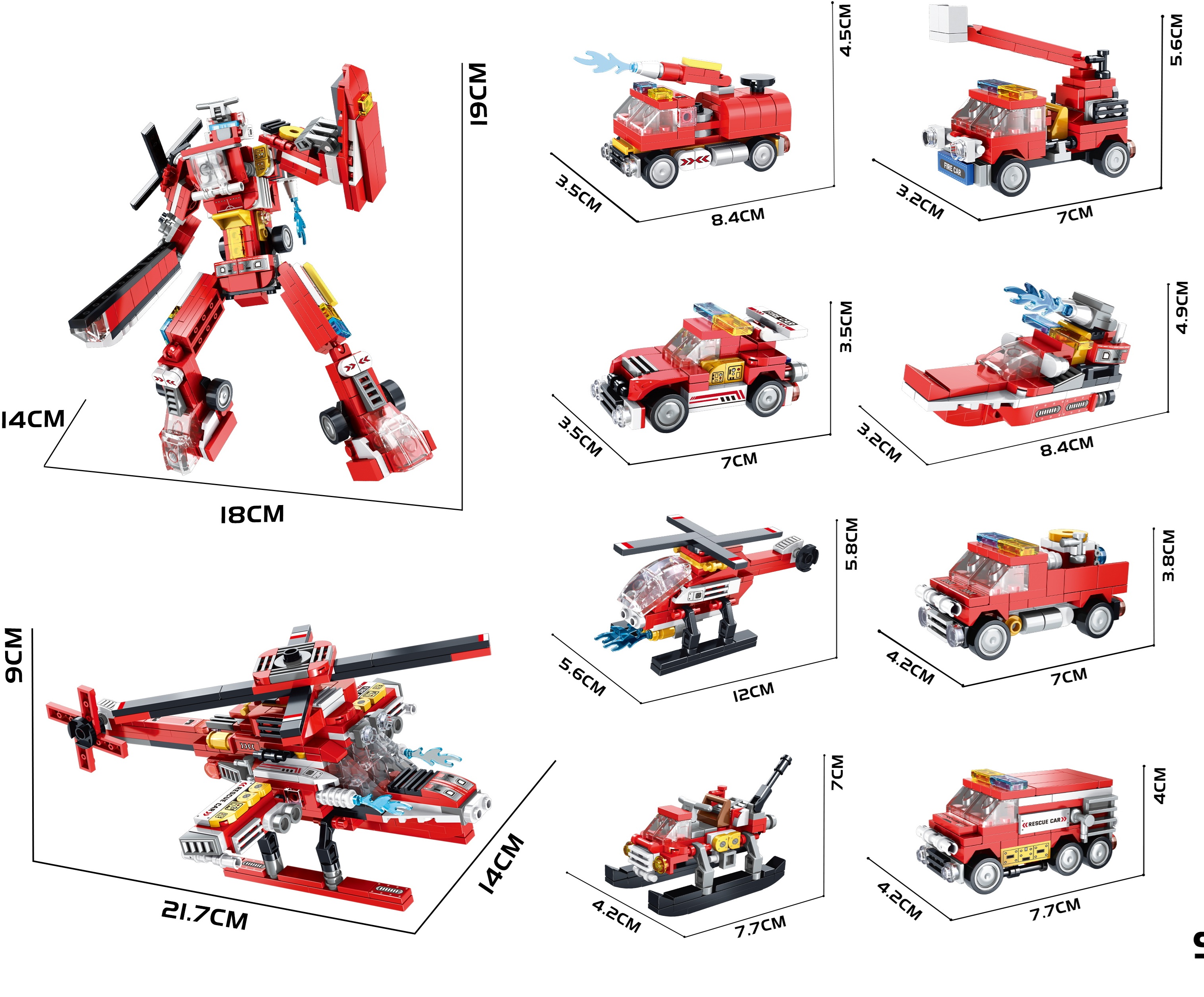 Y-D6.4 BB153E Building Block Set Resque Squad 8 in 2 - 752pcs