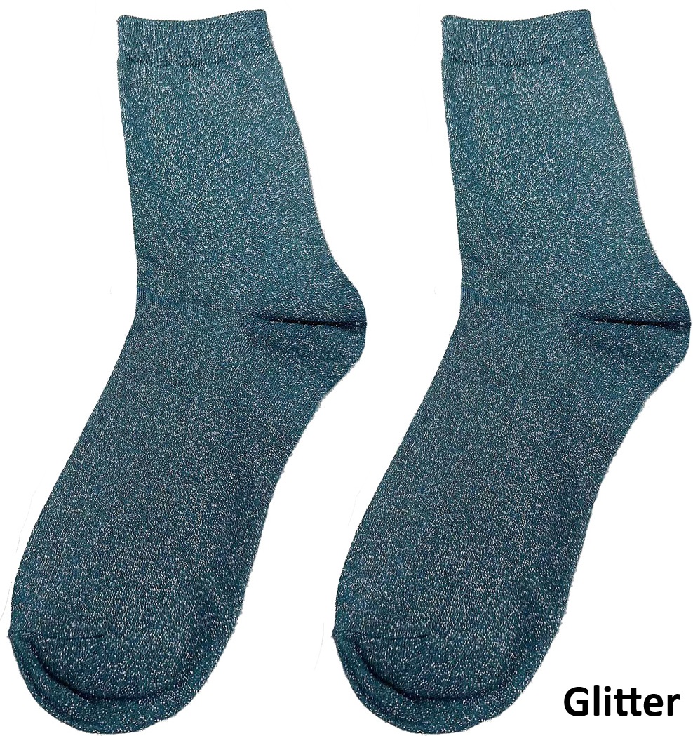 S-E7.2 SOCKS2512-200-9 Socks Glitter Size 38-45 Blue