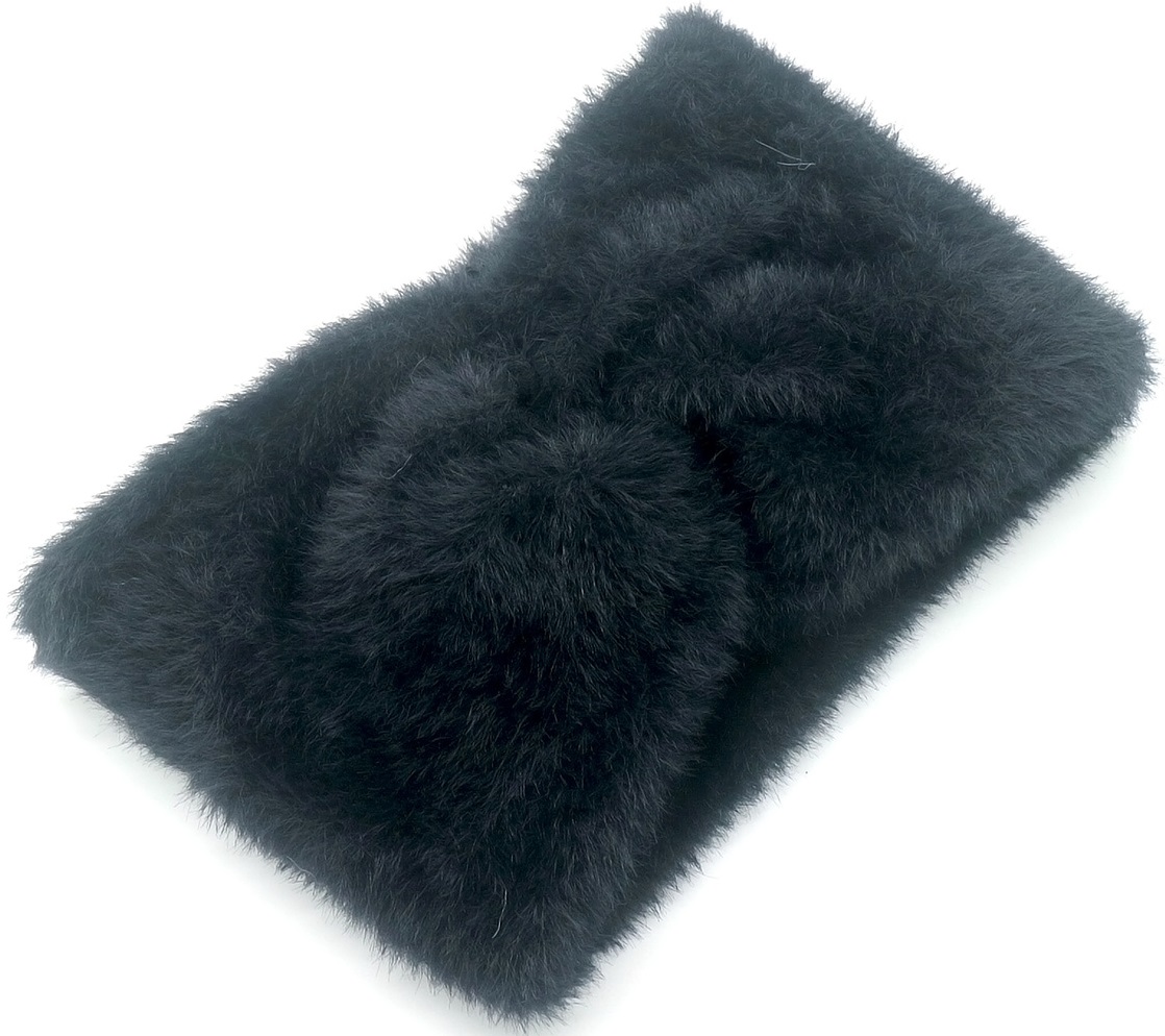 H-A1.1 H071-027-1 Fluffy Winter Headband Black