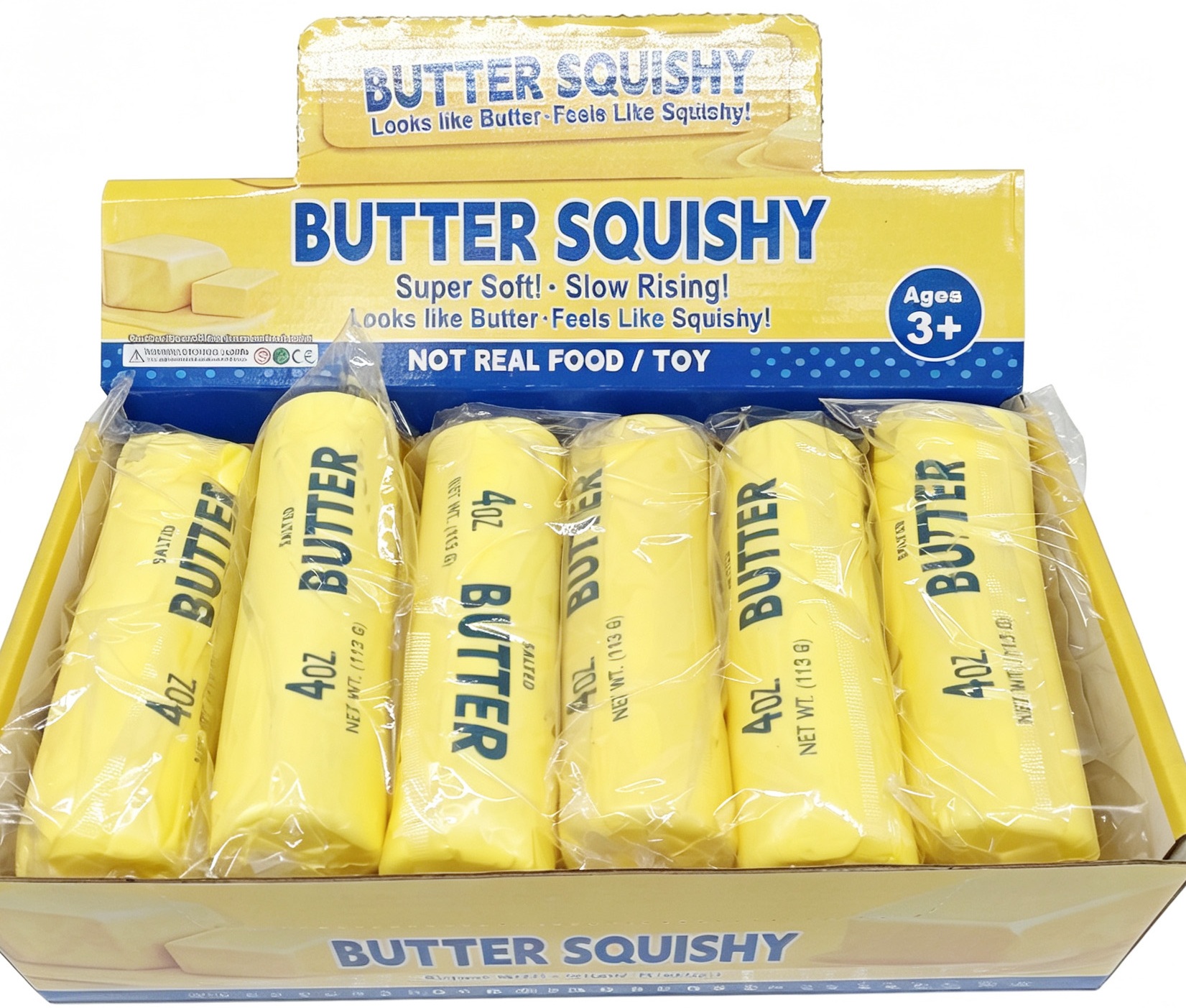 Q-F7.2 TOY2619-069 Slow Rise  Cylindrical Butter 13cm - 12pcs Yellow