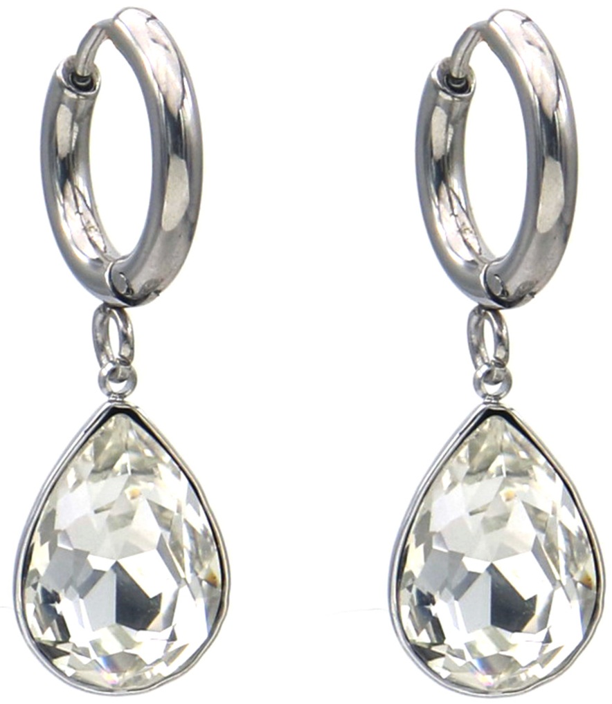 D-D5.5 E1134-002S S. Steel Earrings Crystal 3.5cm