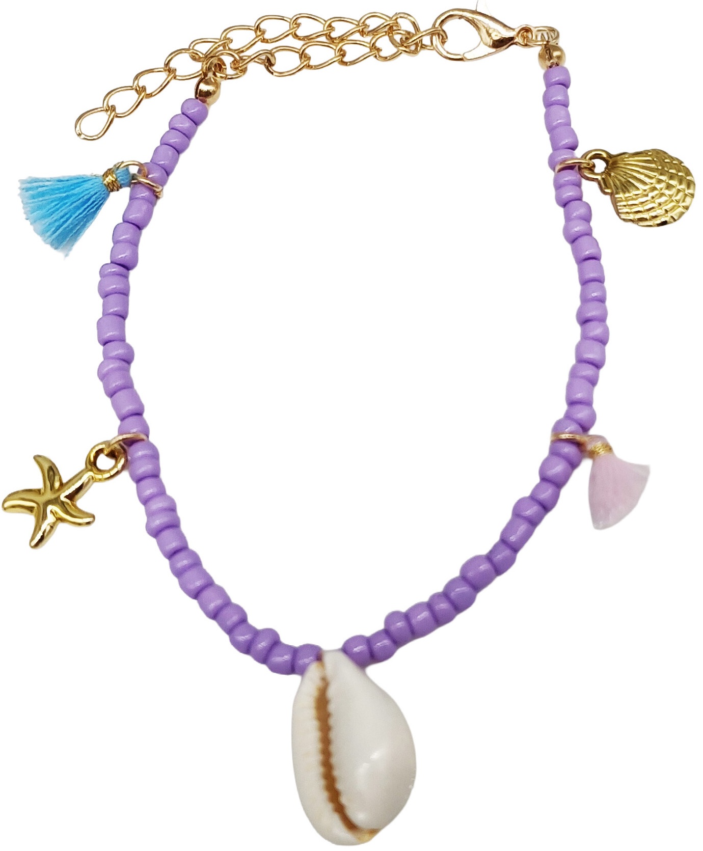 E-D16.2  B2670-071-5 Fashion Bracelet - Anklet 17-24cm Purple