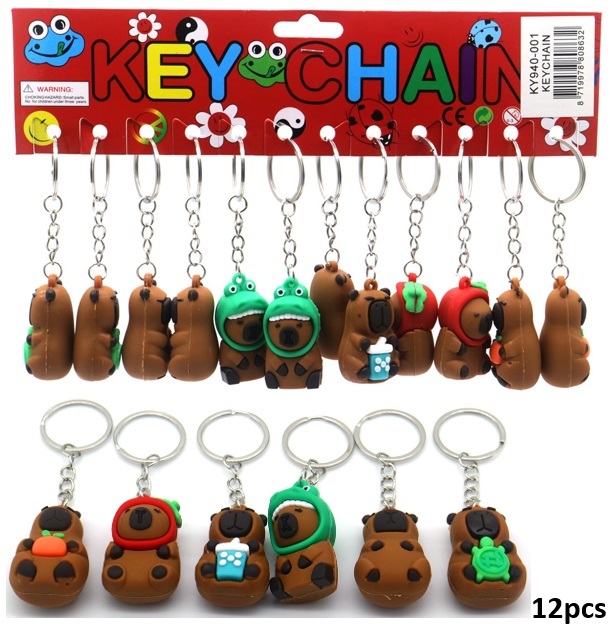 Q-G7.2 KY940-001-3 Keychains Capybara 5cm - 12pcs
