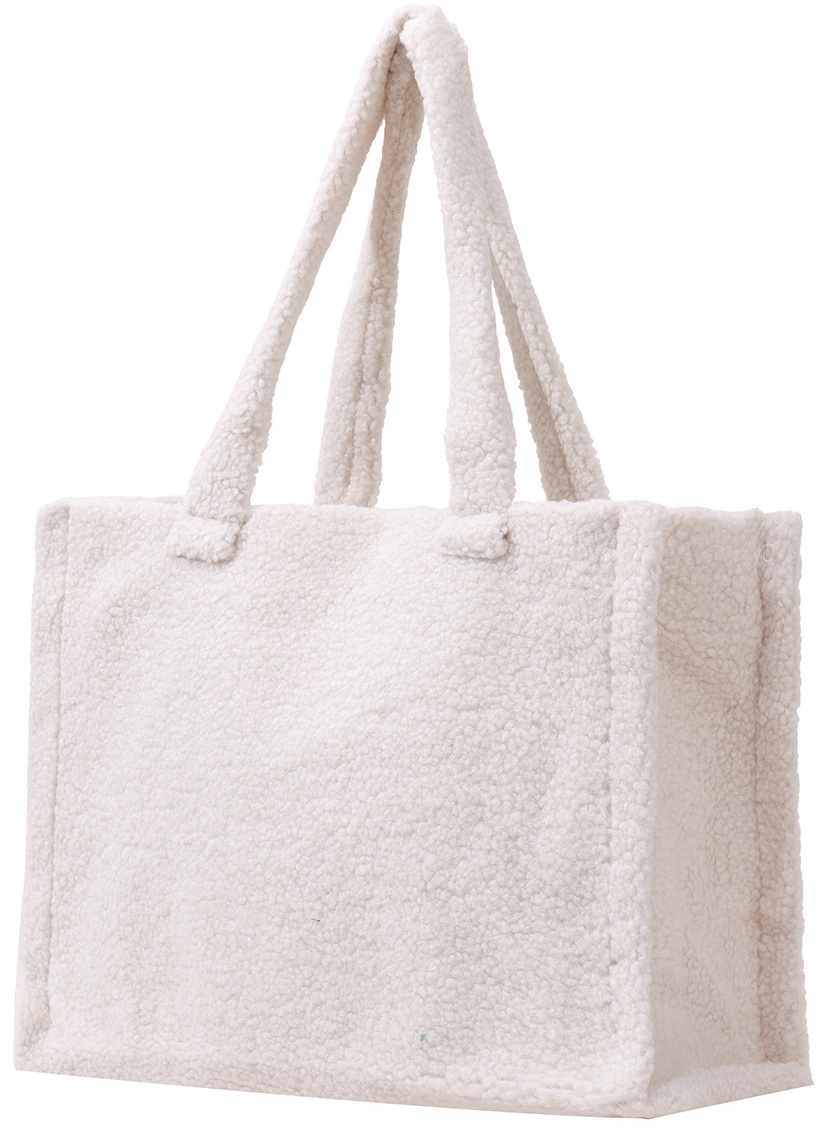 Z-A2.2  BAG1013-001-3 Shopper Bag Teddy 43x30x11.5cm White