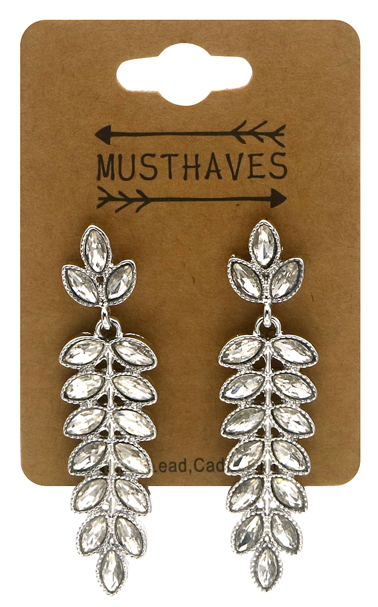 C-A4.4 E1145-005S Fashion Earrings Crystals 5.5cm