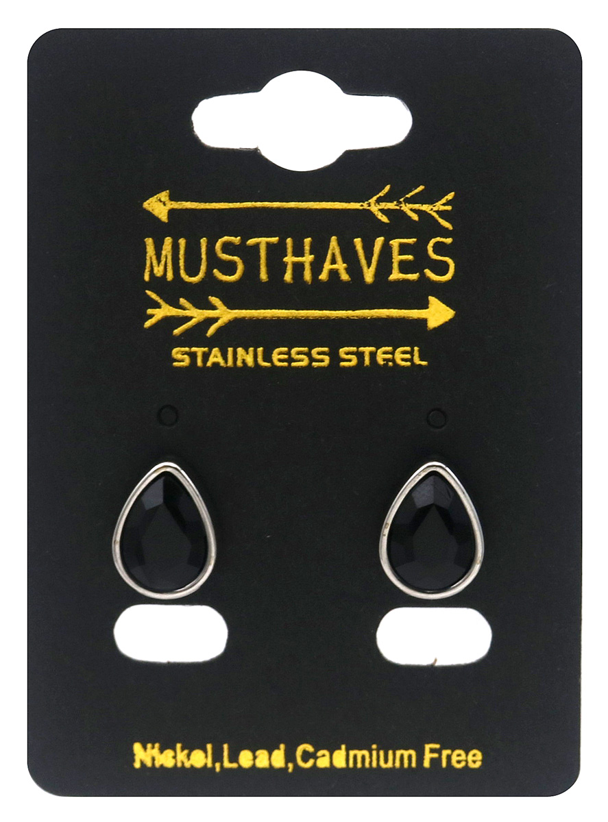 G-D4.5  E25106-025S-3 S. Steel Studs Crystal 1.5cm Black