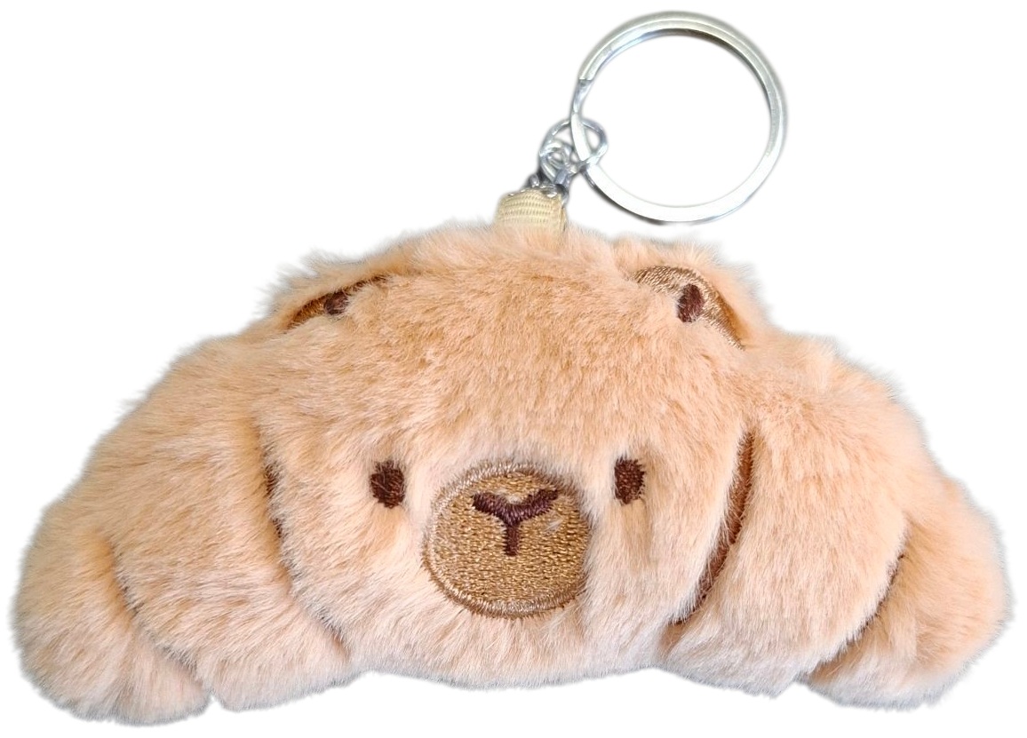 R-B3.1 KY2555-001 Keychain Plush Capybara Crossaint 10cm