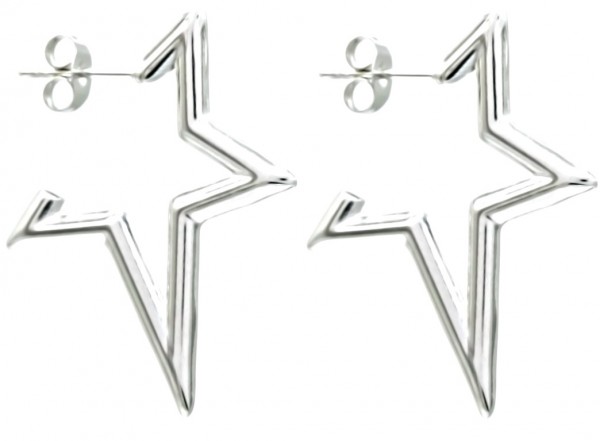 C-D18.4 E68-012S S. Steel Earrings 3.5cm