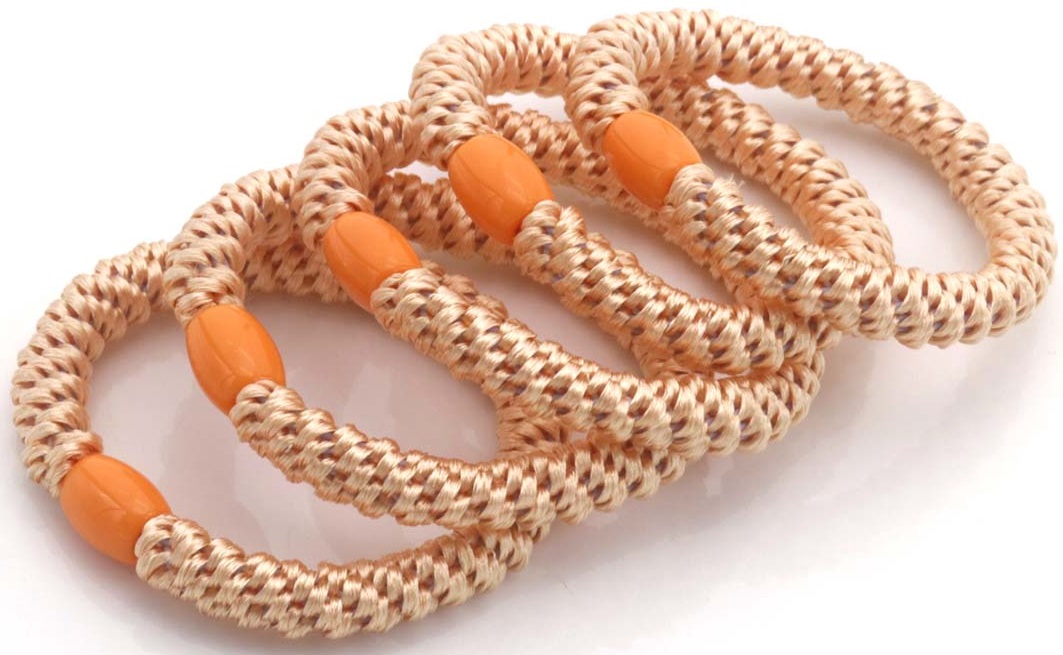 H-A1.2  H2253-004-XD6305 Hair Tie Set 5pcs Orange