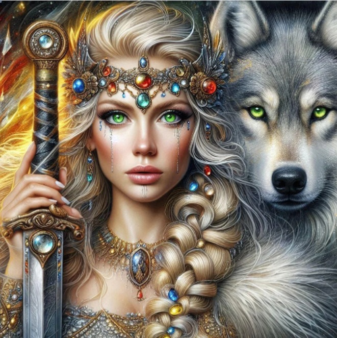 K-D3.2 DP2545046 Diamond Painting -Canvas 50x40cm - Painting 45x35cm Warroir-Wolf