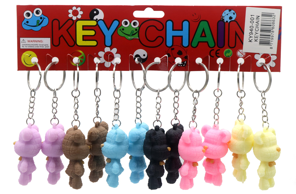 Q-D6.1 KY940-001-1 Keychains Bear 5.5cm - 12pcs