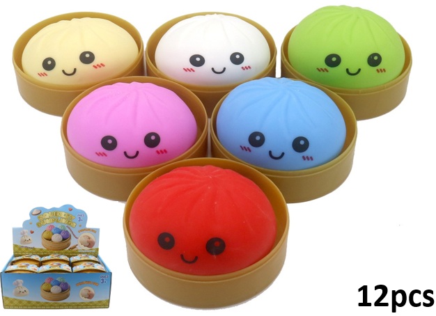Q-M7.1 TOY004-004 Squishy Dumpling 8.5cm - Display 12pcs