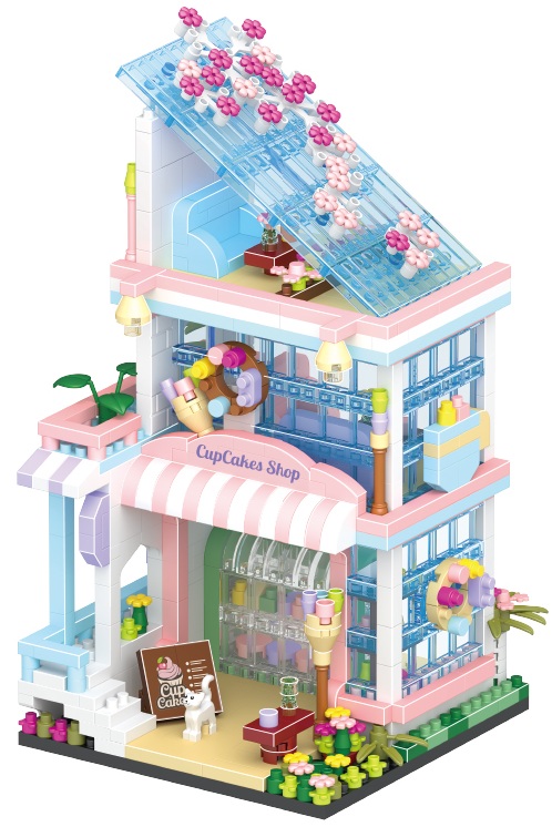 T-N2.2  626 Mini Building Blocks Cupcakes Shop  - 1036pcs