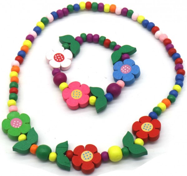 S-C3.1 NB622-005 Kids Jewelry Set Wood Flowers S-C3.1 NB622-005 Kids Jewelry Set Wood Flowers