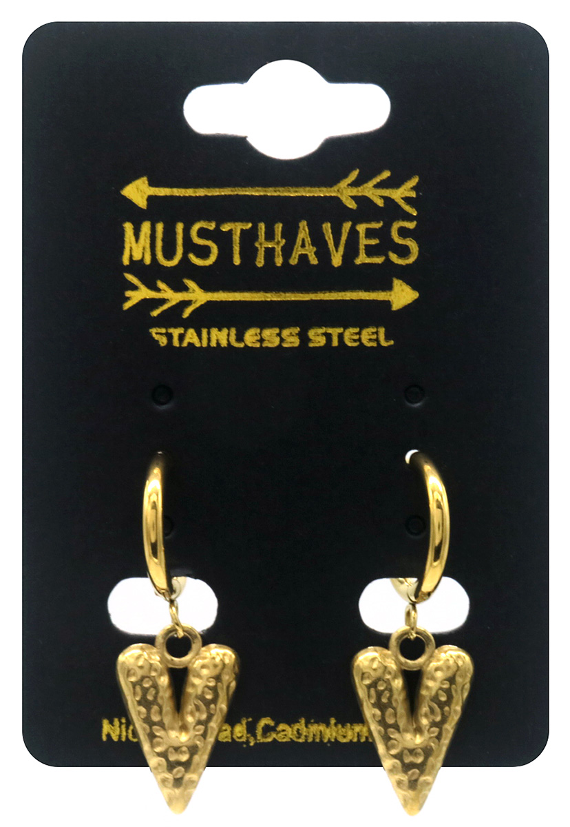 A-D18.5 E103-286G S. Steel Earrings Heart 3.2x1cm