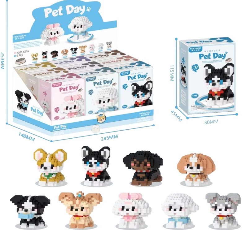 K-D4.2 S15 Mini Building Blocks Dogs 9pcs