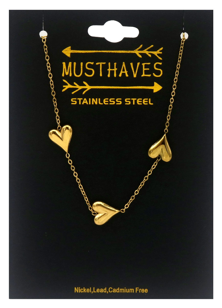 D-B23.2 B2616-008G S. Steel Bracelet Hearts 16-21cm