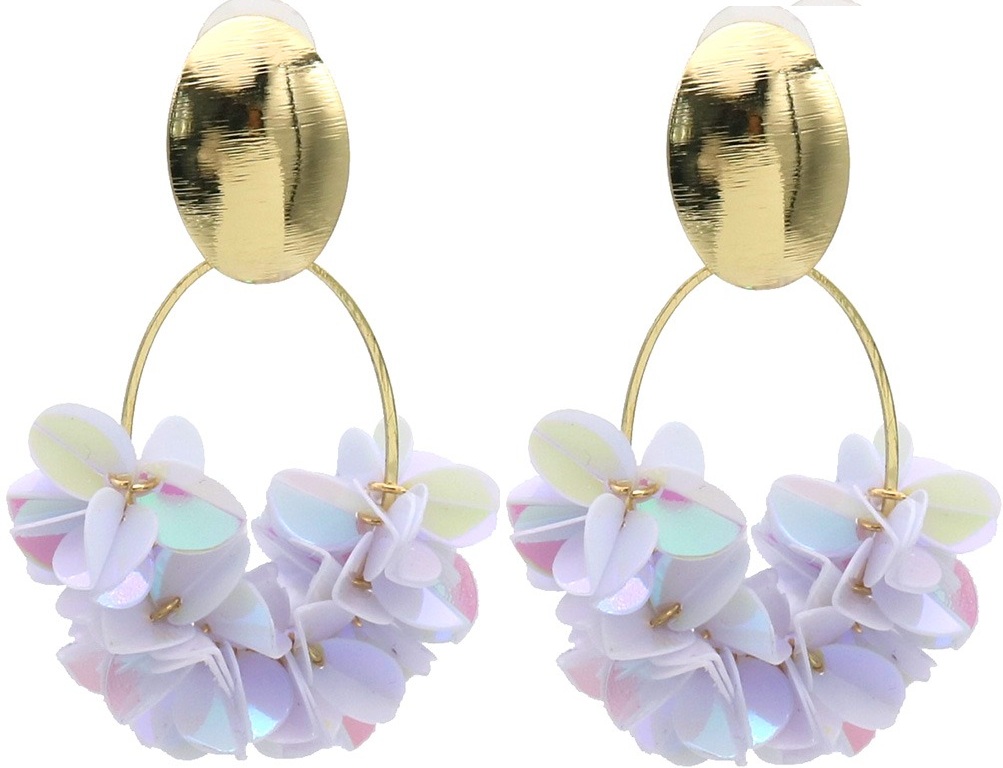 B-C23.1 E2591-146-3 Fashion Earrings Shiny 6x3.5cm White