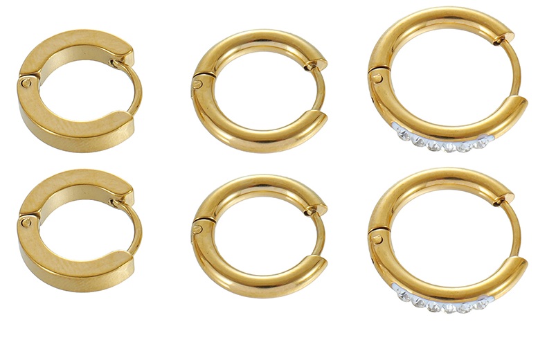 I-C5.1  E1131-074G S. Steel Earring Set 3 Pairs