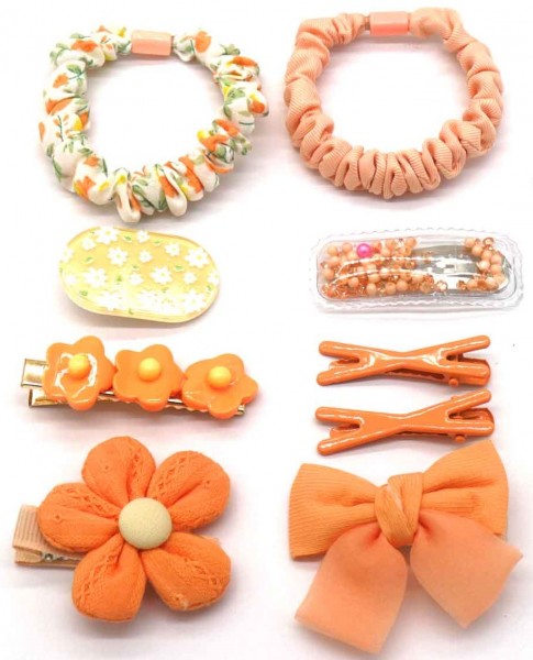 D-F12.1 H713-003 Kids Hair Fashion Set 9pcs Orange D-F12.1 H713-003 Kids Hair Fashion Set 9pcs Orange