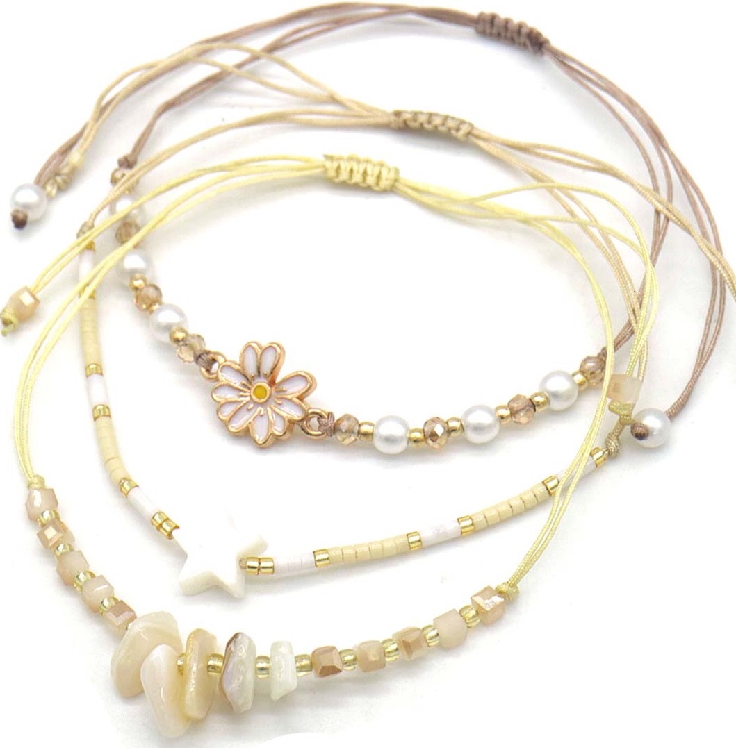 A-E12.1 B830-021-4 Bracelet Set 3pcs Brown