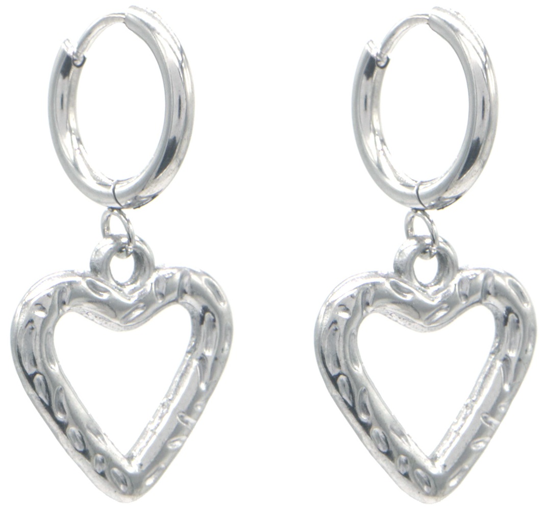 A-C19.4  E103-283S S. Steel Earrings Heart 3x1cm