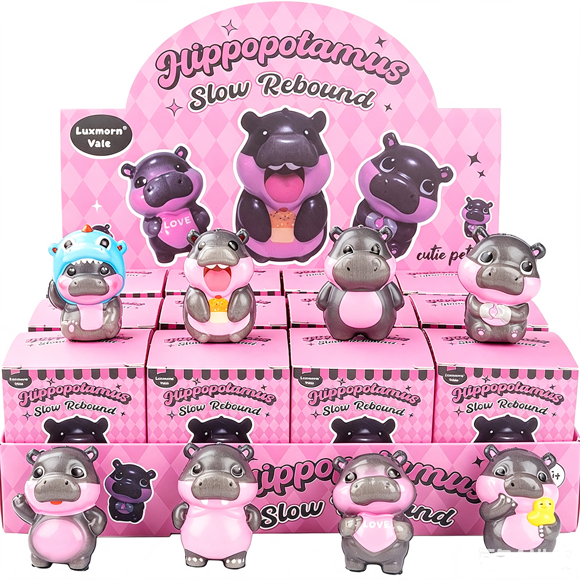 Y-B3.2 TOY2619-017-12 Squishy 5cm Slow Rising Hippo - 12pcs