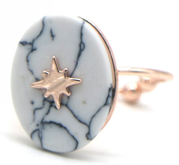 G-E4.1 R532-008R Adjustable Ring Marble with Northern Star Rose Gold