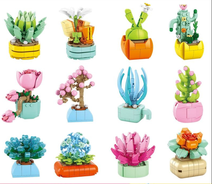 Z-B1.4 TOY8940 Building Blocks Plants - 12pcs in Display