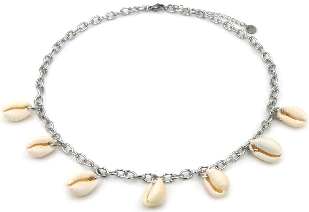 B-E12.2 N25106-021S S. Steel Necklace Shells 40-45cm