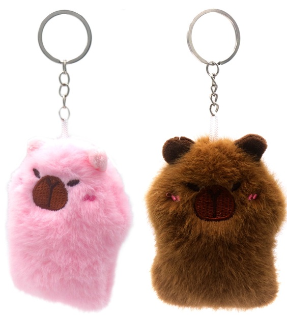 T-B8.2 KY2521-012 Keychain Capybara 9cm - Mixed Colors - 1pc