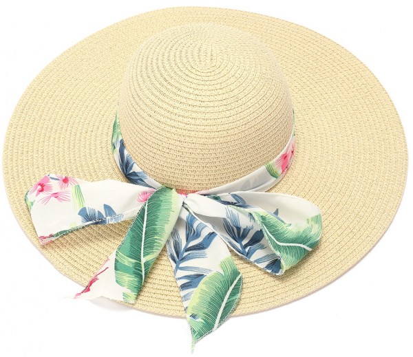 L-B6.1 HAT635-003A Summer Hat Scarf Beige